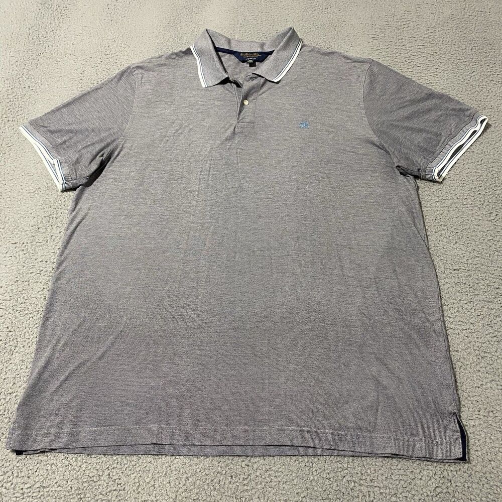 Brooks Brothers Polo Shirt Mens XXL 2XL Gray Supima Cotton Original Fit Preppy